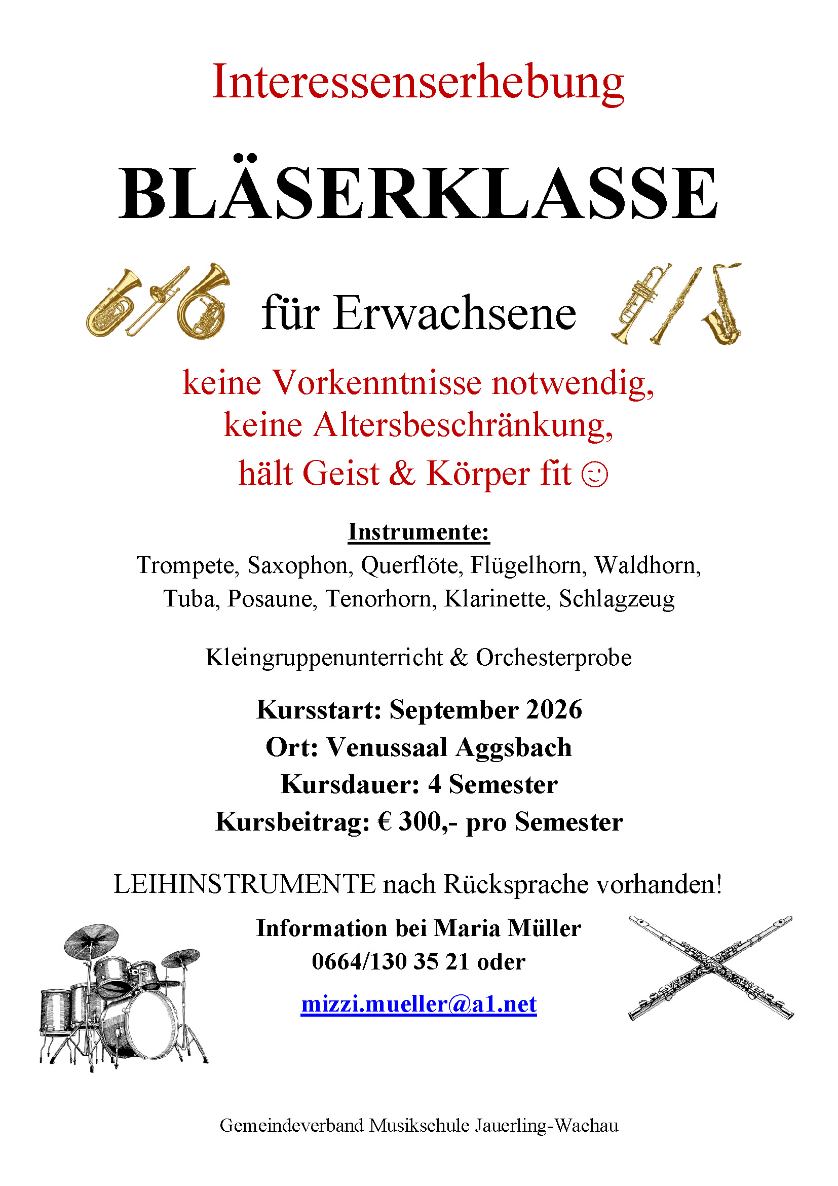 Interessenserhebung Erwachsenenbläserklasse