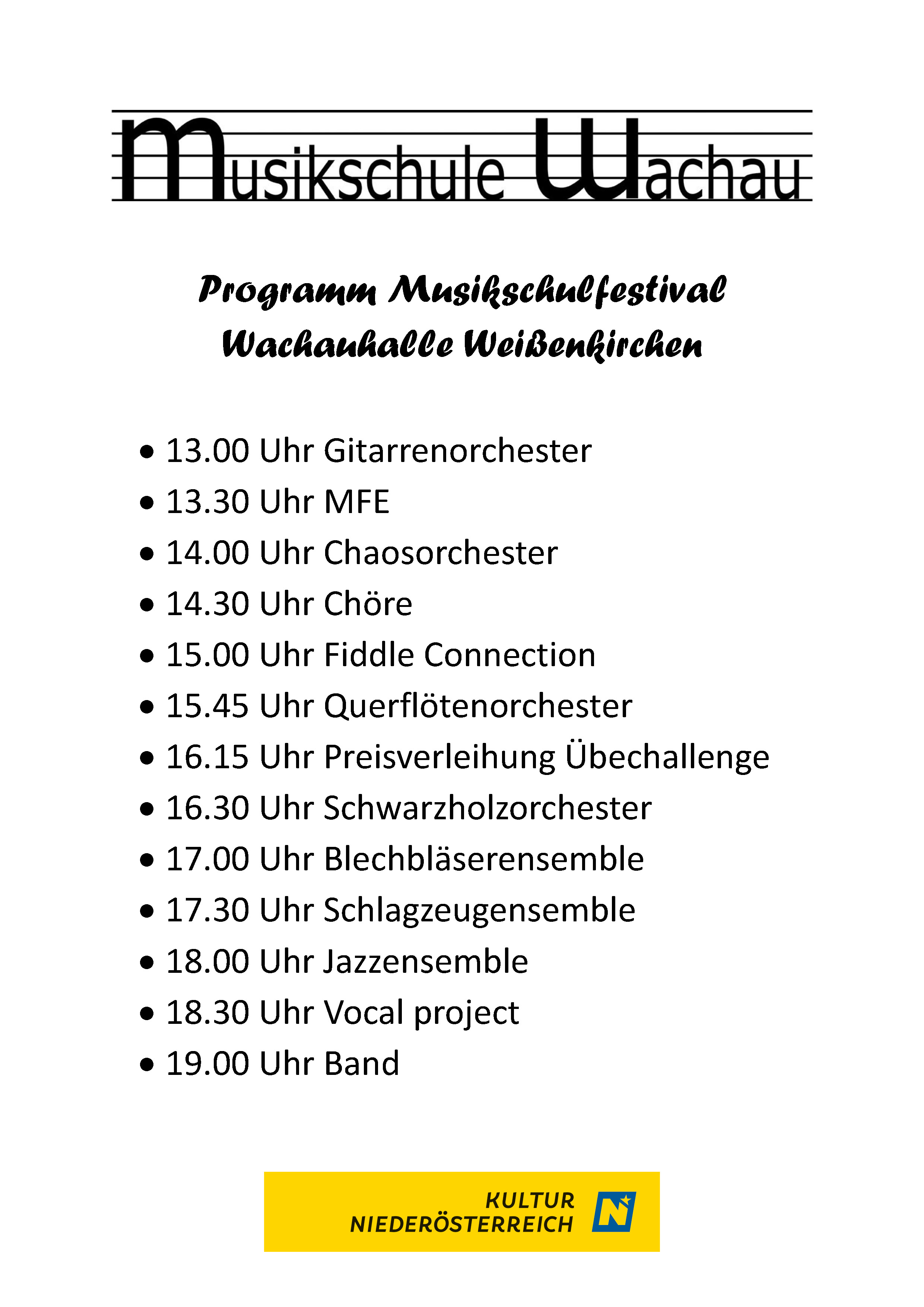 Programmablauf Nachmittag